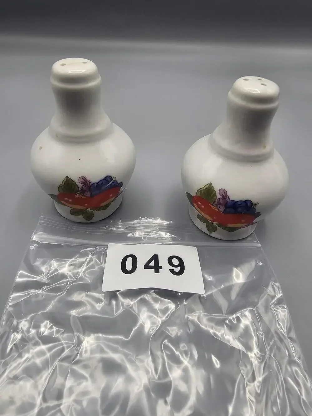 Vintage Ceramic Salt and Pepper Shakers with Fruit Design
